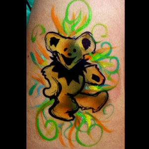 Grateful Dead Yellow Bear Temporary Tattoo