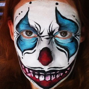 evil clown face paint designs