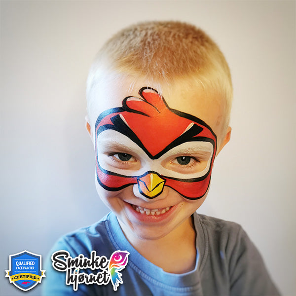yellow angry bird face paint