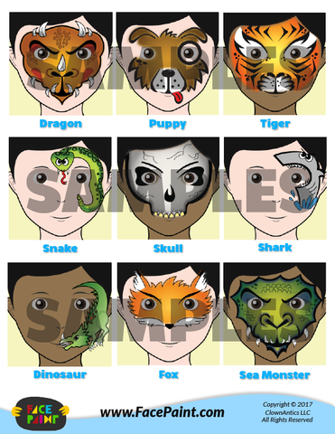 animal face painting designs