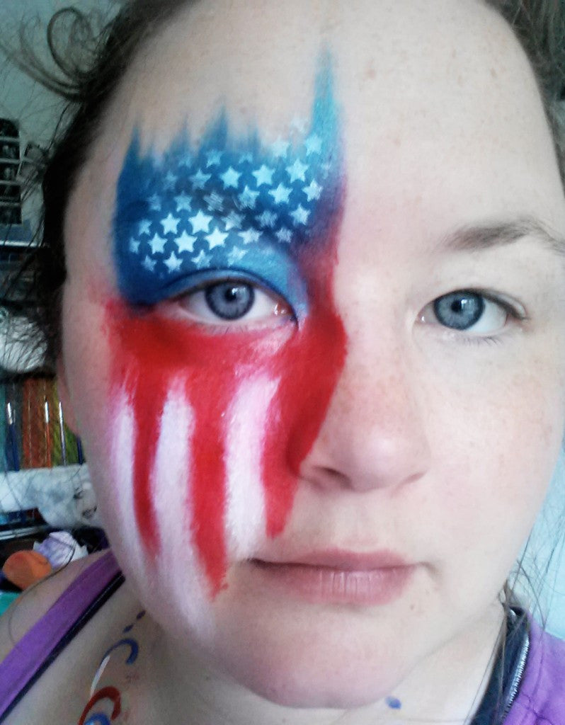 cute american flag face paint