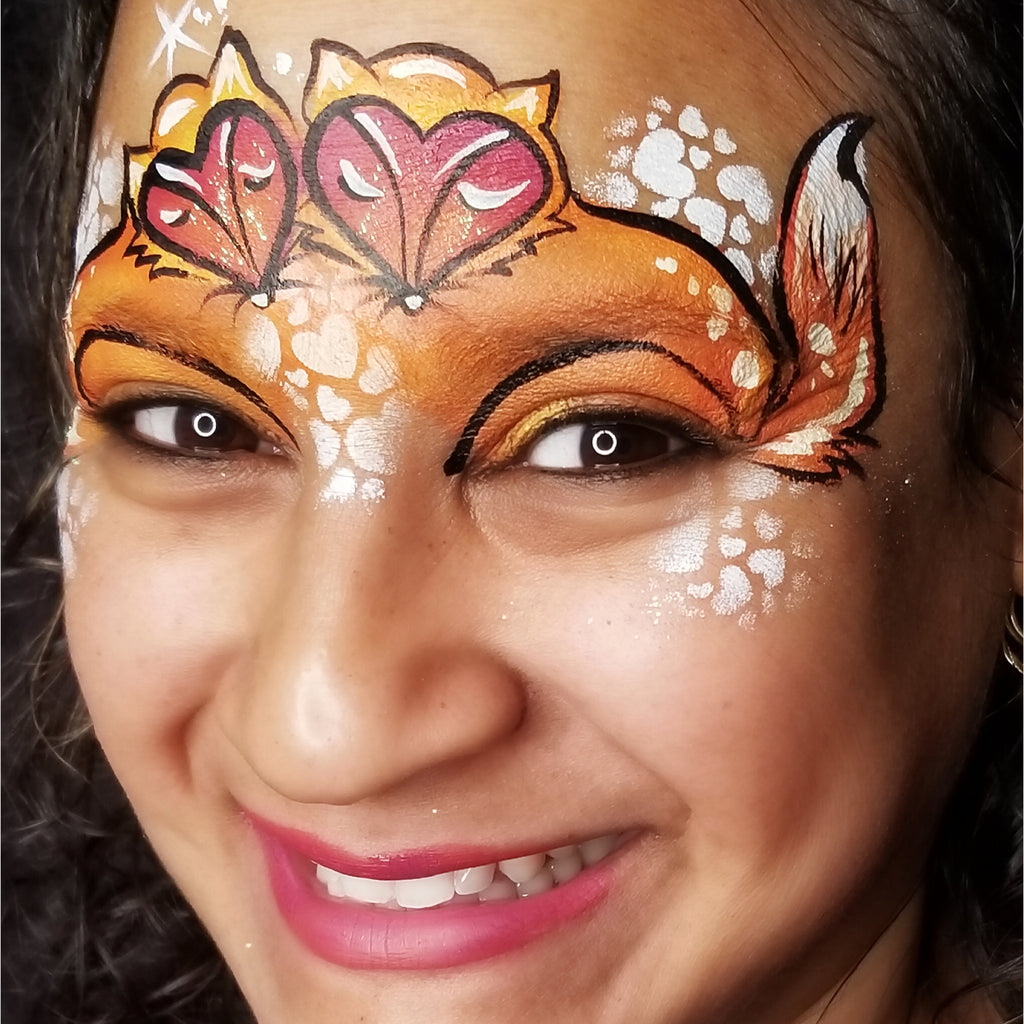 Using Kraze Dome Strokes - Fox Face Paint Design by Kellie Burrus