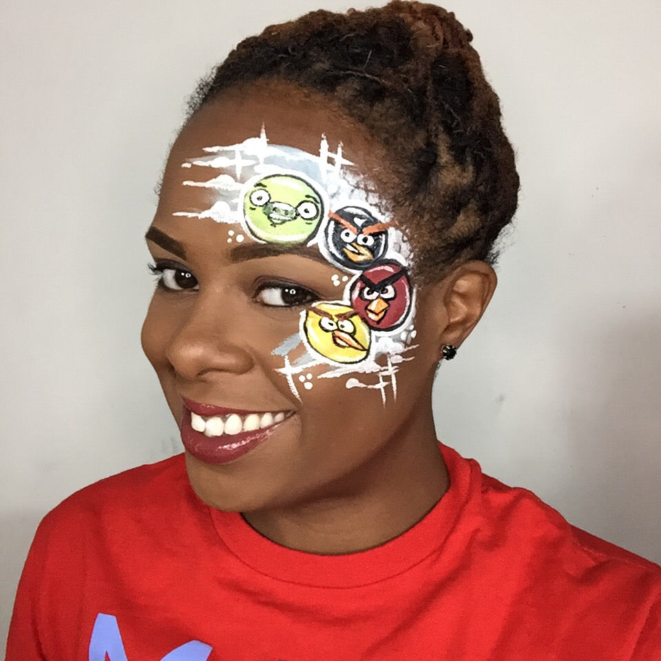angry bird face painting