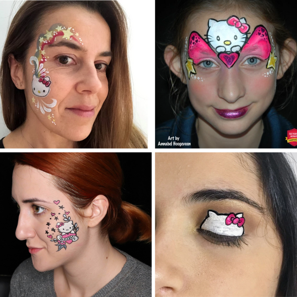 How to Face Paint Hello Kitty - Top 4 Hello Kitty Face Paint Designs ...