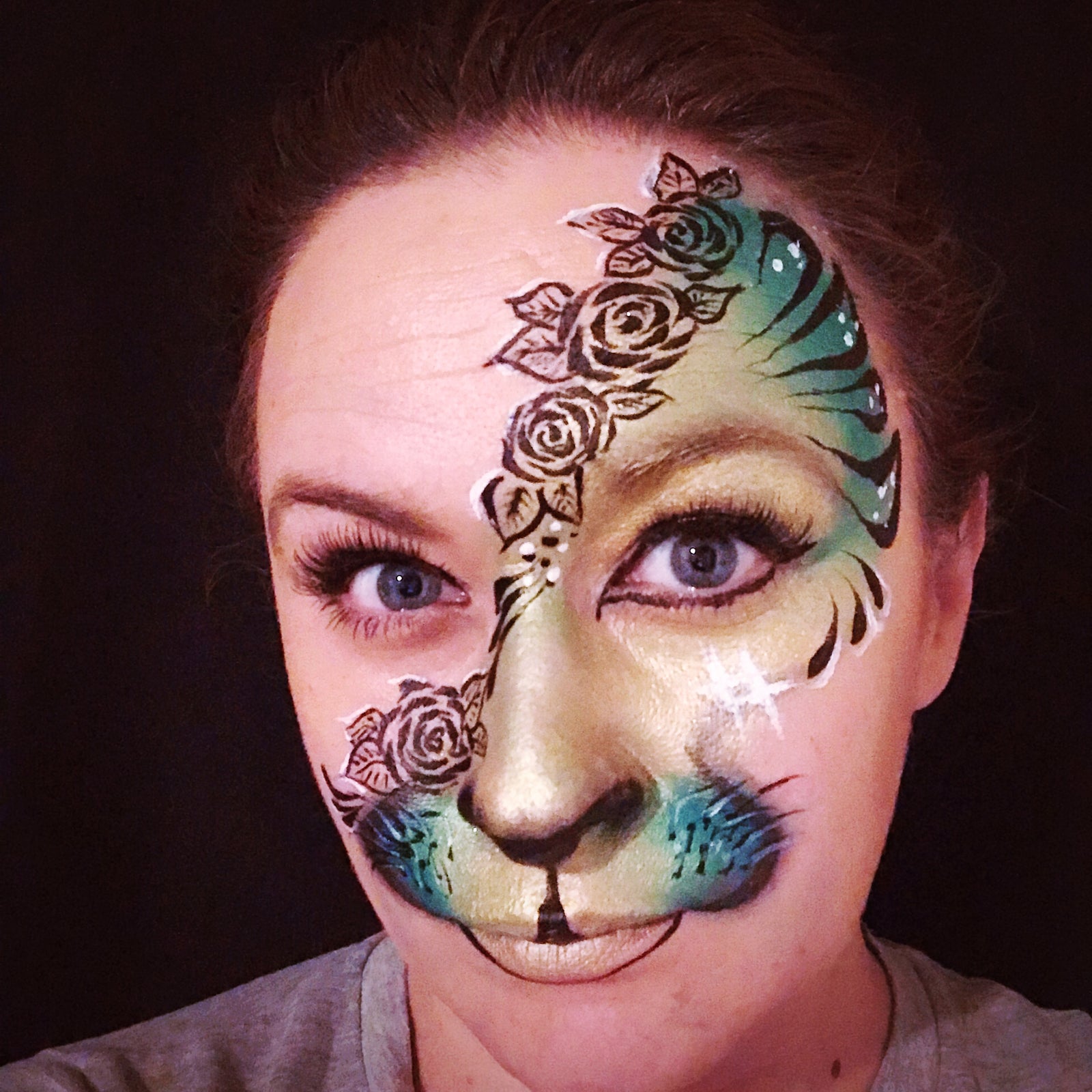 White Tiger Face Paint Design Video by Athena Zhe 