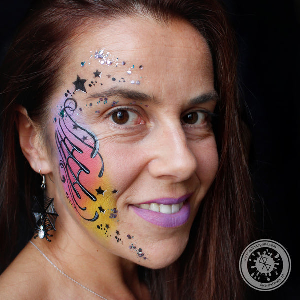 Spiderweb Cheek Art by Belén te Pinta - Facepaint.com