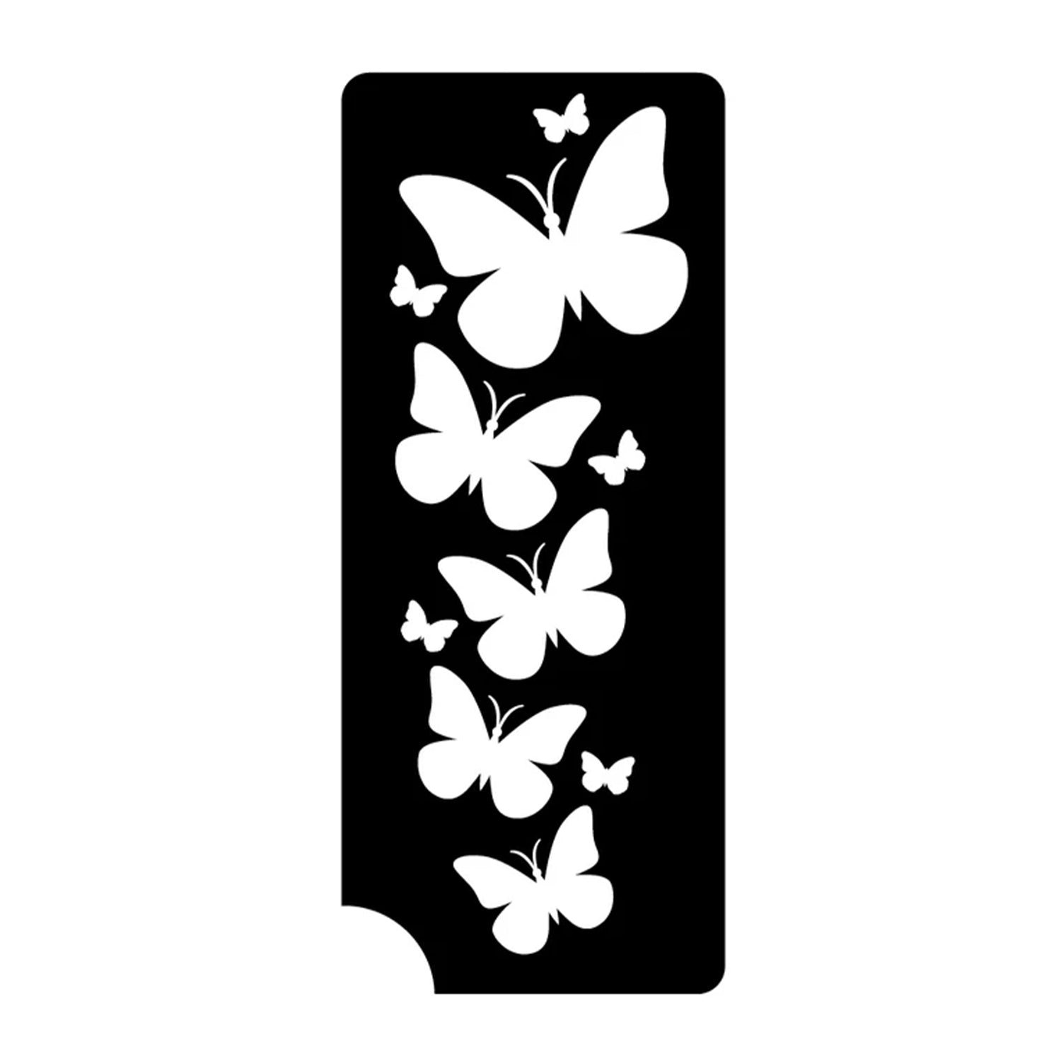 Art Factory Glitter Tattoo Stencil - Butterfly Splash 172 (5/PK)