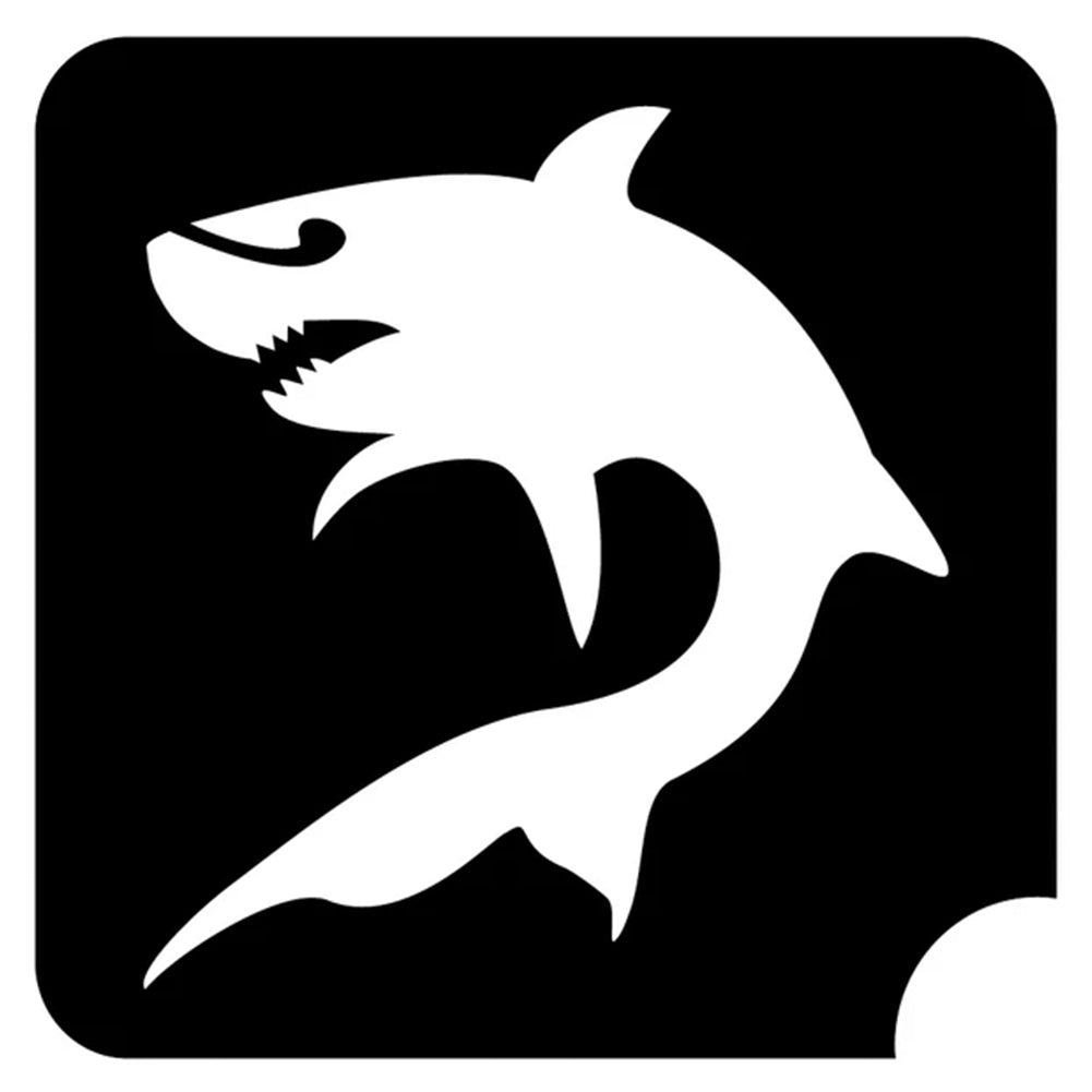 Art Factory Glitter Tattoo Stencil - Curved Shark 225 (5/PK)