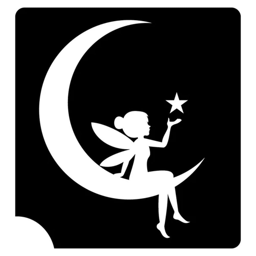 Art Factory Glitter Tattoo Stencil - Fairy On the Moon 404 (5/PK)