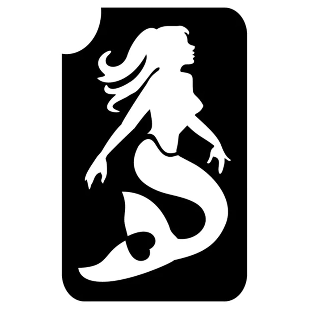 Art Factory Glitter Tattoo Stencil - Mermaid Heart 413 (5/PK)