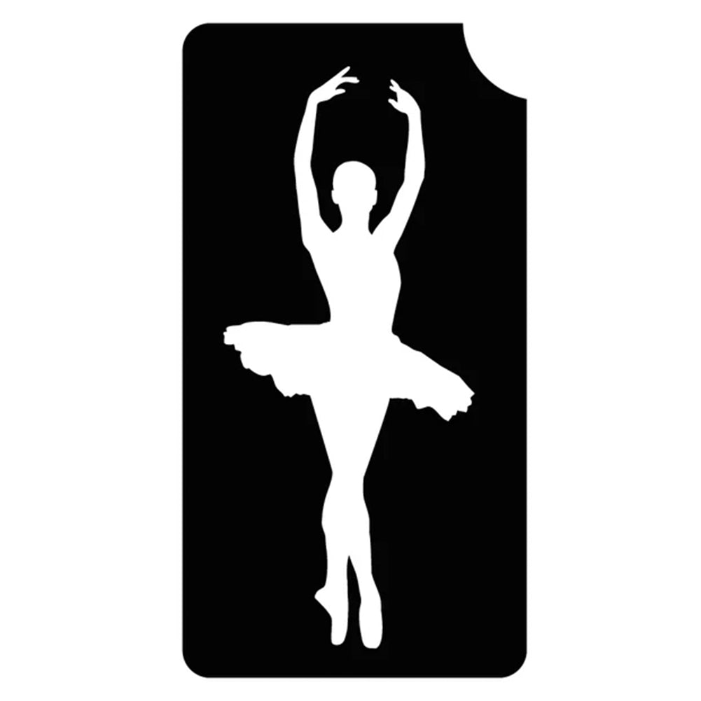 Art Factory Glitter Tattoo Stencil - Ballerina Dancer 436 (5/PK)
