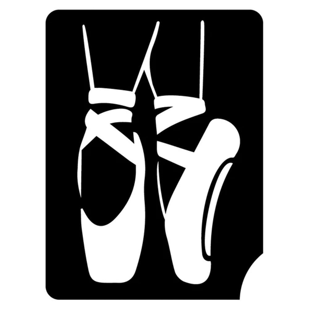 Art Factory Glitter Tattoo Stencil - Ballet Dance Shoes 437 (5/PK)