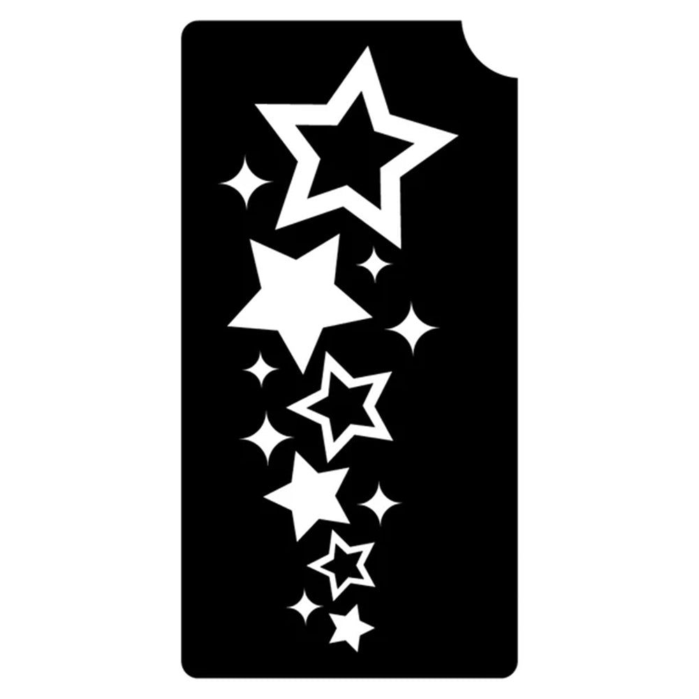Art Factory Glitter Tattoo Stencil - Stars Cluster 552 (5/PK)