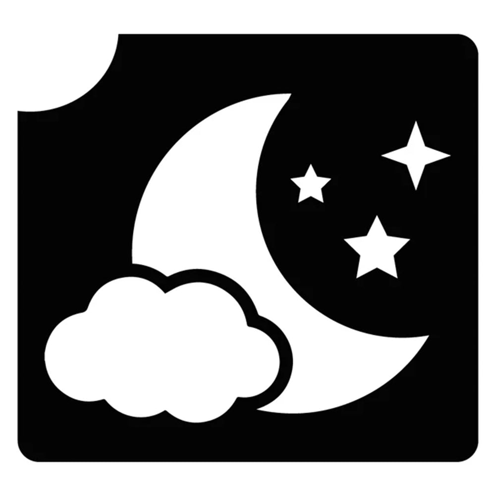 Art Factory Glitter Tattoo Stencil - Moon Cloud &amp; Stars (5/PK)
