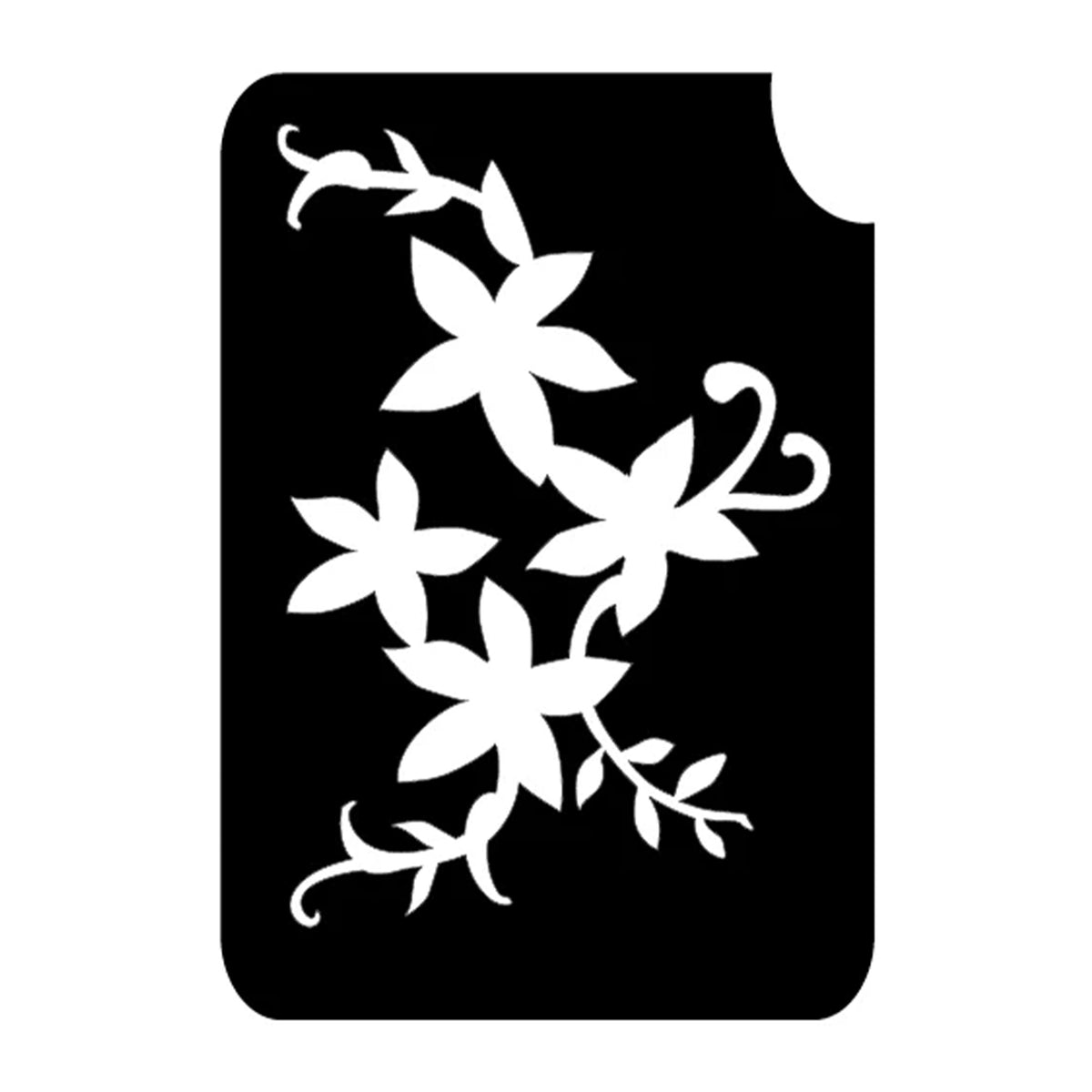 Art Factory Glitter Tattoo Stencil - Flowers 075 (5/PK)