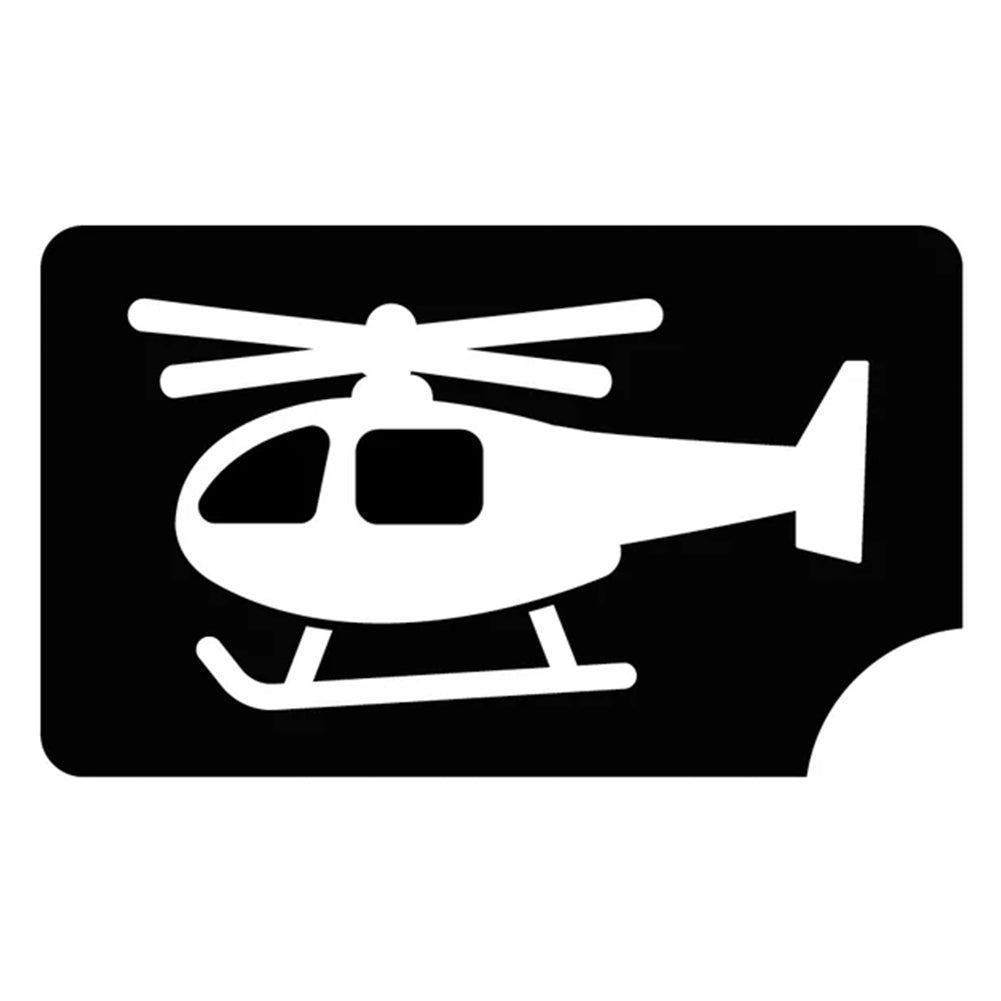 Art Factory Glitter Tattoo Stencil - Helicopter 779 (5/PK)