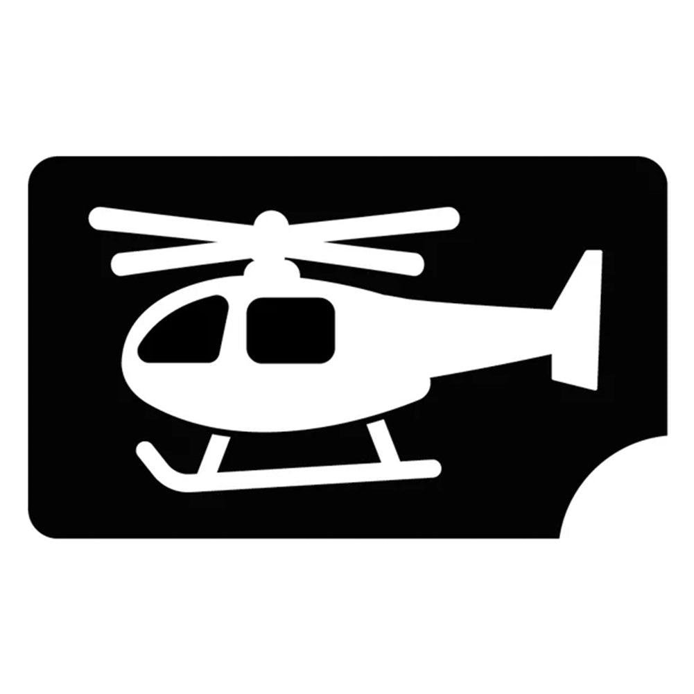 Art Factory Glitter Tattoo Stencil - Helicopter 779 (5/PK)