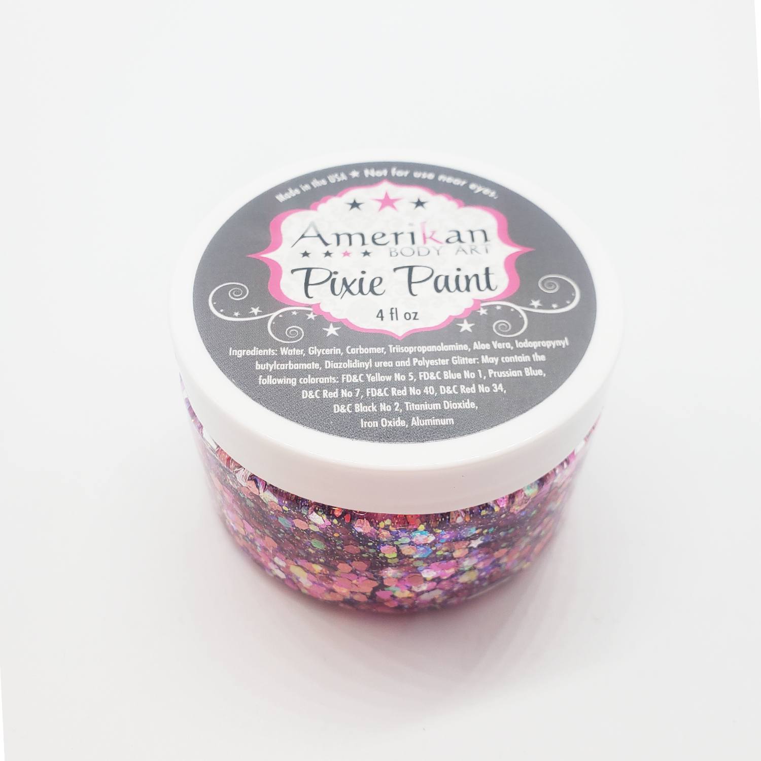 Amerikan Body Art Pixie Paint Glitter Gel - Pretty in Pink (1 oz/4 oz)