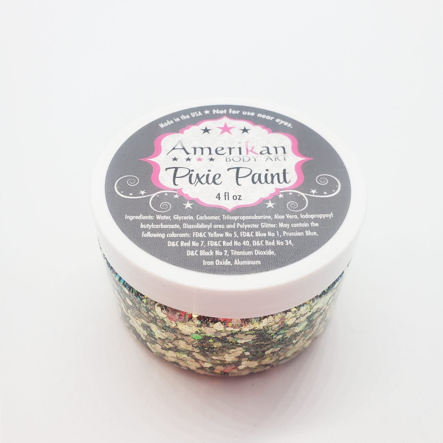 Amerikan Body Art Pixie Paint Glitter Gel - Lucky Star (1 oz/4 oz)