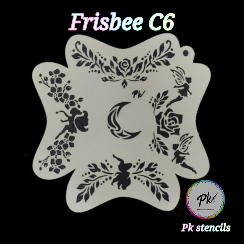 PK Frisbee Stencil - Fairies and Flowers - C6