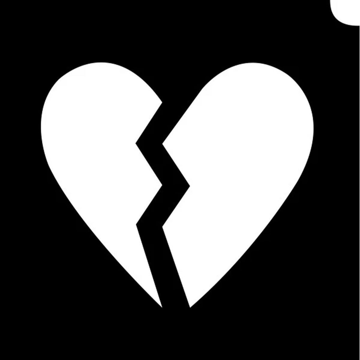 Glimmer Body Art Glitter Tattoo Stencils -Emoji  Broken Hearted (5/pk)