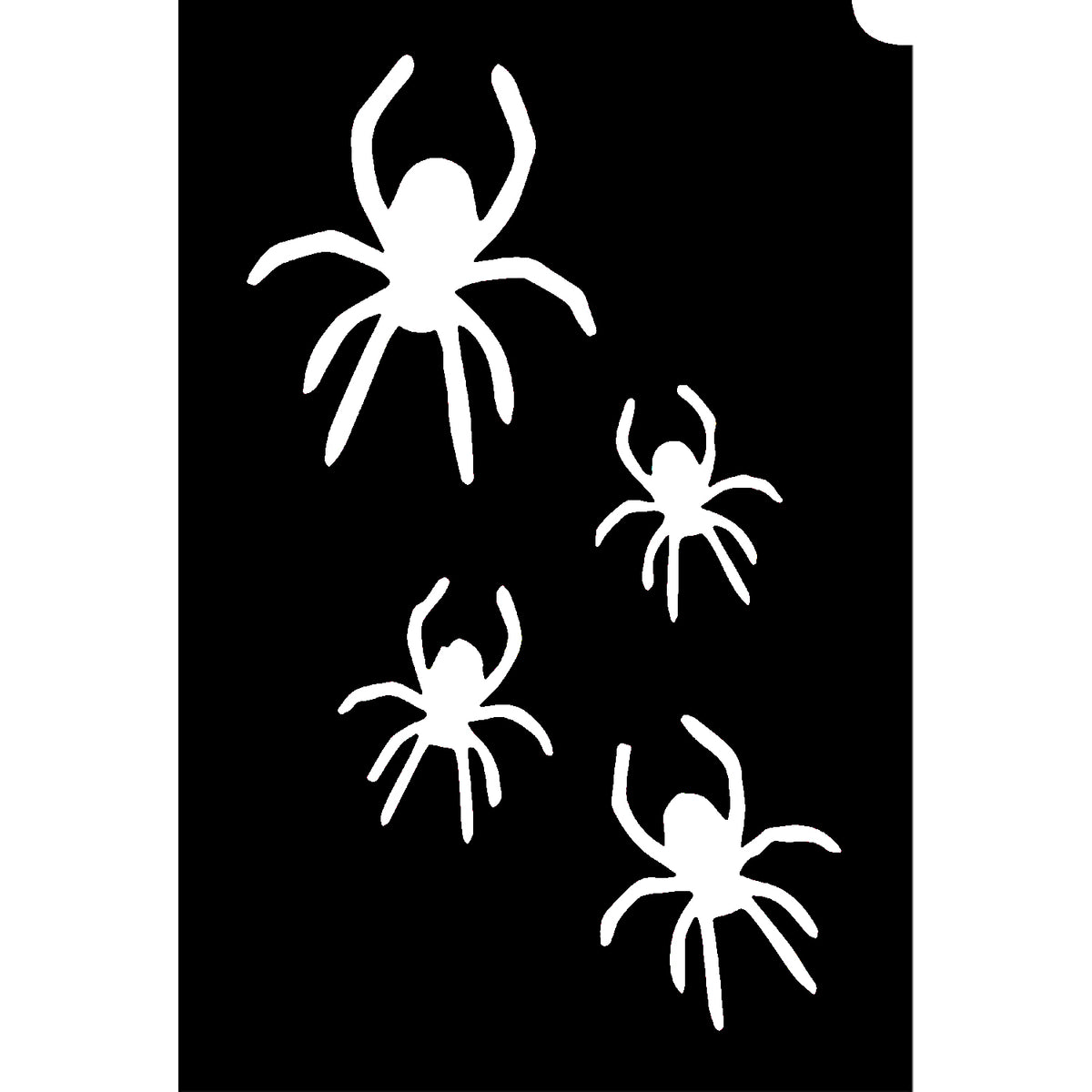 Glimmer Body Art Glitter Tattoo Stencil - Cascading Spiders (5/pack)