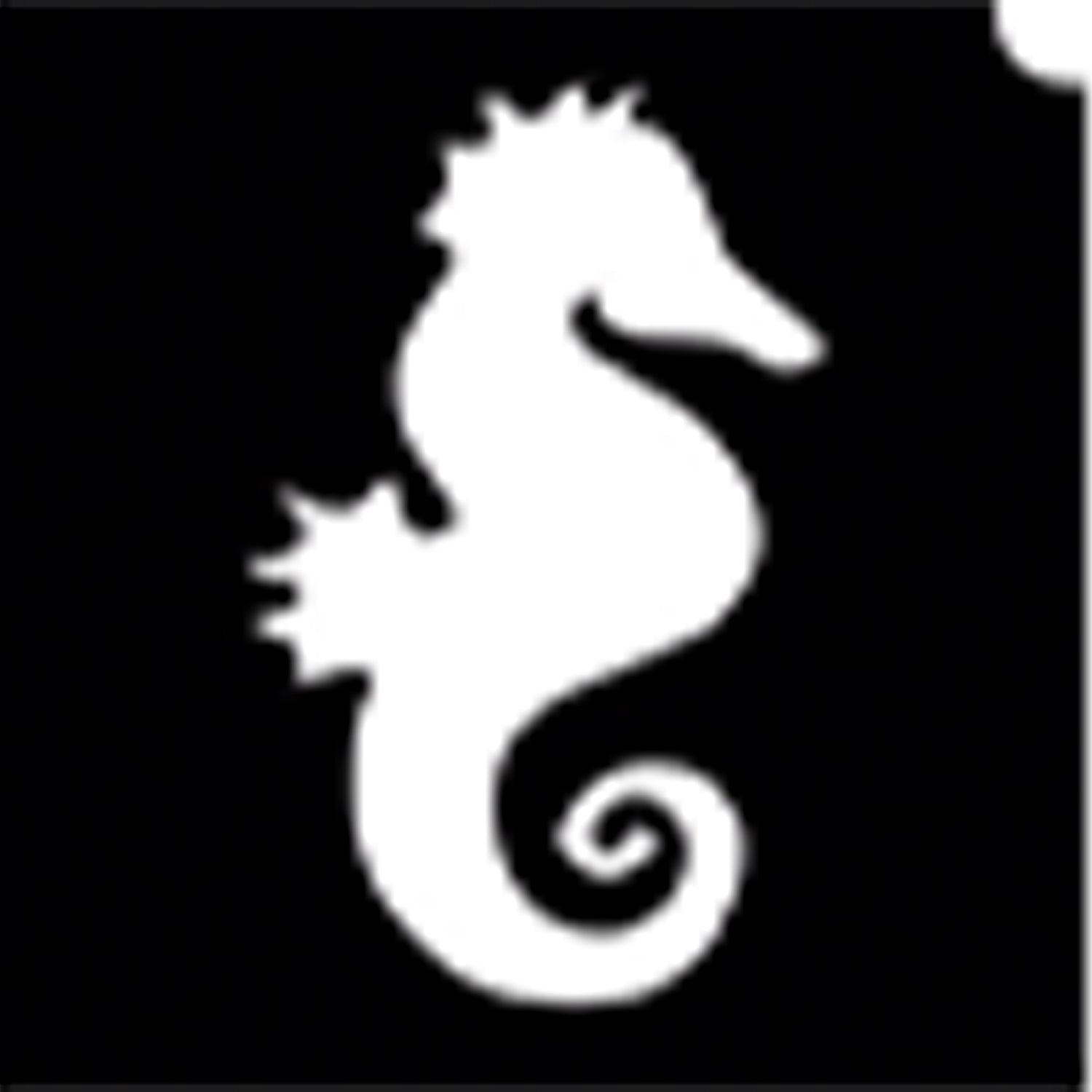 Glimmer Body Art Glitter Tattoo Stencils - Seahorse (5/pack)