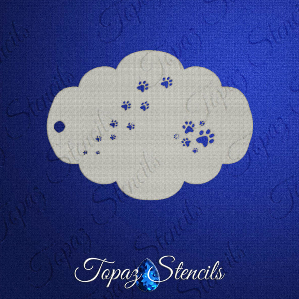 Topaz Stencil - Paw Print Trail