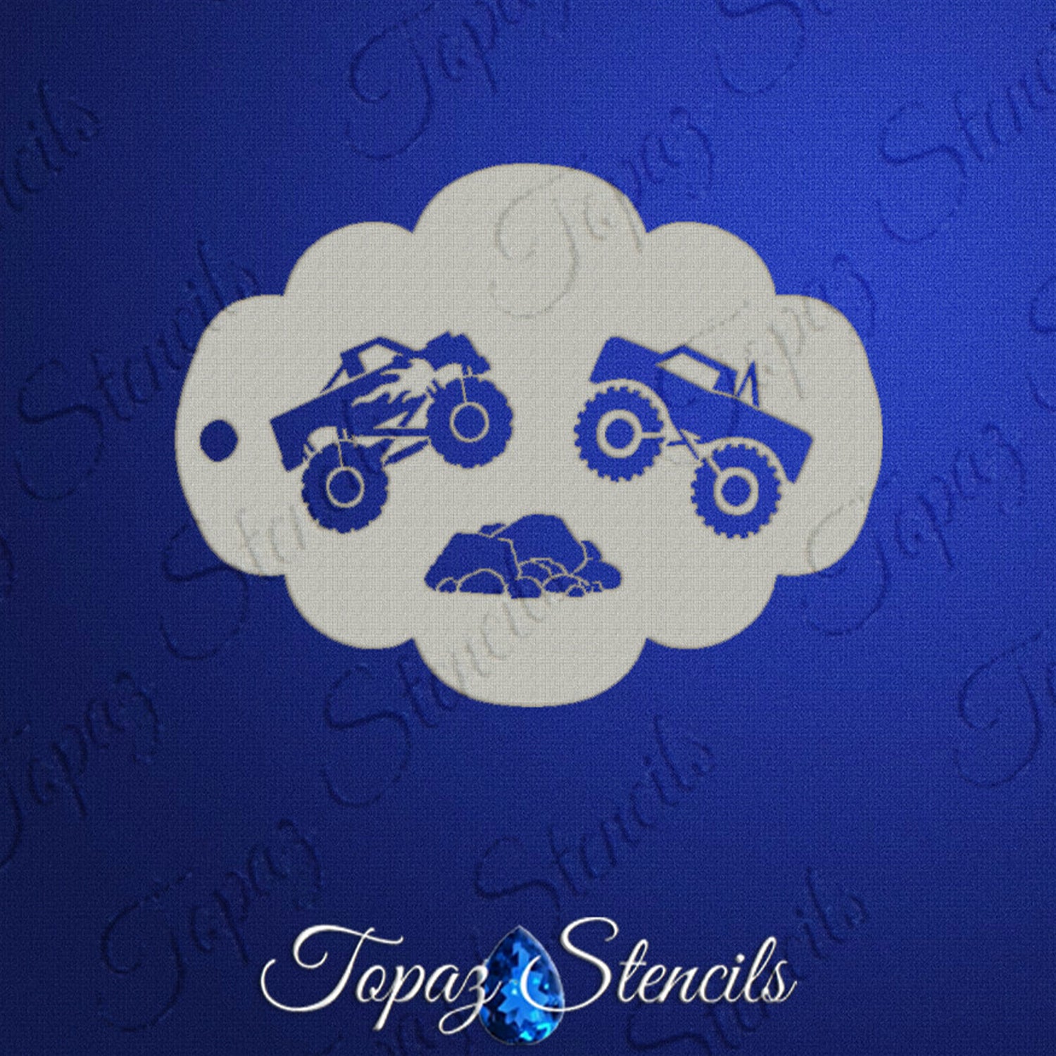 Topaz Face Painting Stencil -- Monster Truck Showdown