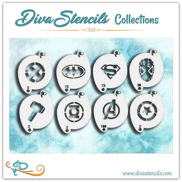 Diva Face Painting Stencil - Super Hero Set: