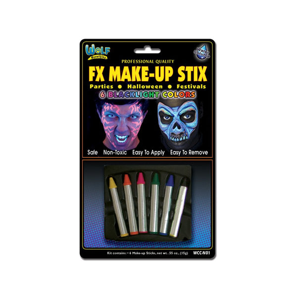 Wolfe Face Paint Crayons - Neon/Blacklight (6/box): FacePaint.com ...