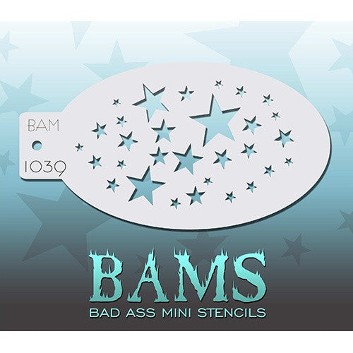 Bad Ass Mini Stencils Scattered Stars BAM1039 FacePaint