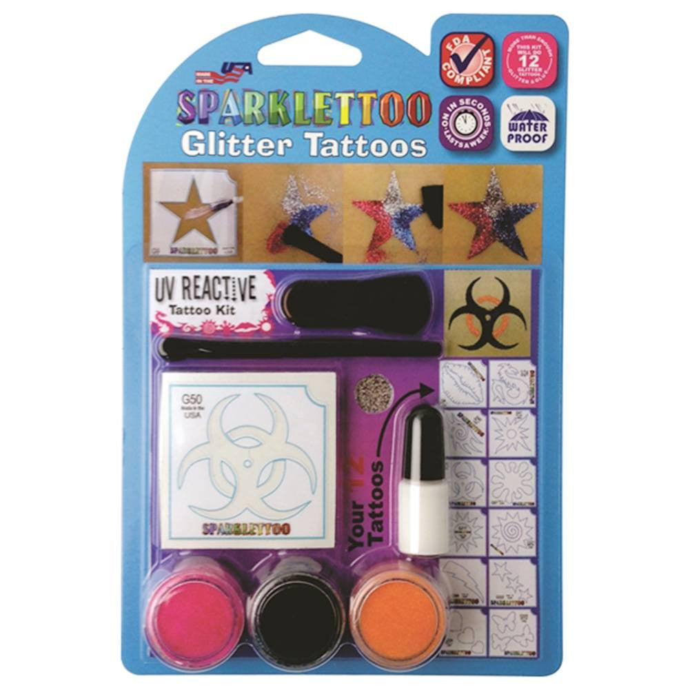 Glimmer Body Art Glitter Tattoo Stencils - Stars 2 (5/pack) - Facepaint.com