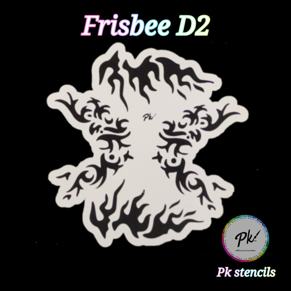 PK Frisbee Face Painting Stencil - D2 - Flames |
