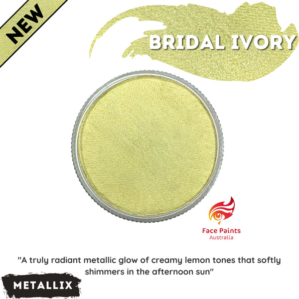 Face Paints Australia Face & Body Paint - Metallix Bridal Ivory (30 gm) | Facepa
