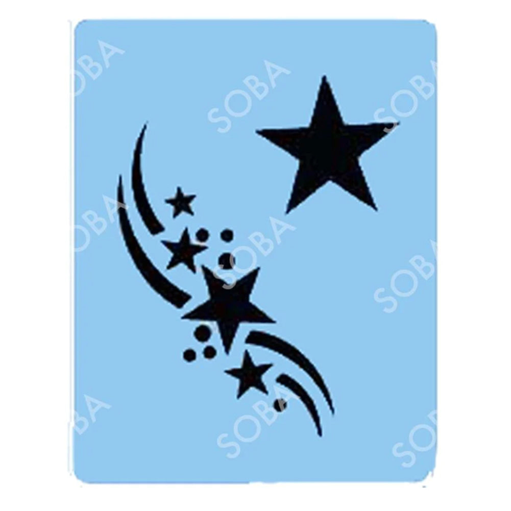 Diva Face Painting Stencil - Stars on Circle