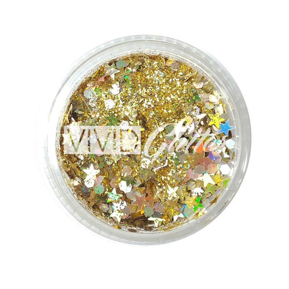 VIVID Glitter Gold Dust Chunky Glitter Mix (10 gm / 30 gm)
